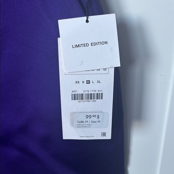 NWT ZARA Limited edition High Waist Purple Skirt with Belt Silk “feels” Medium - Picture 3 of 8